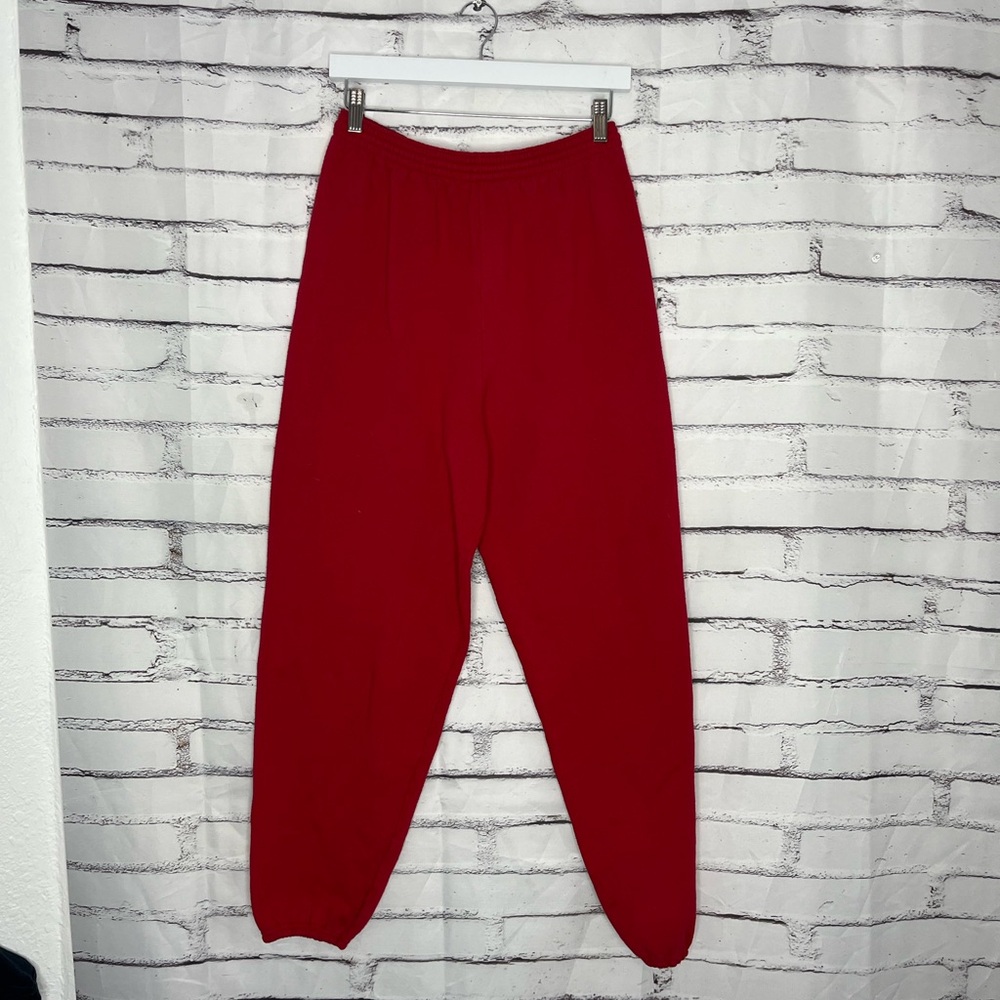 Vintage Tultex Red Sweatpants Men’s XL Made in USA Fleece Joggers 90s Sweats